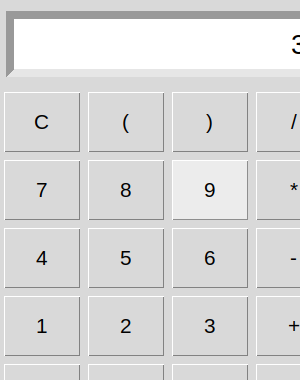18_tkinter_calculator.py: screenshot 1 of 2, taken while the program ran