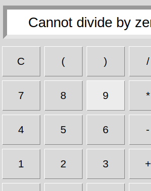18_tkinter_calculator.py: screenshot 2 of 2, taken while the program ran